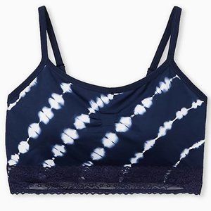Torrid 1X Navy Tie-Dye Lightly Padded Bralette